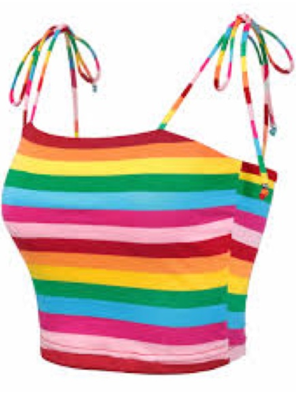 Allegra K | Multi Colored Tie Tank Crop Top | Size Small